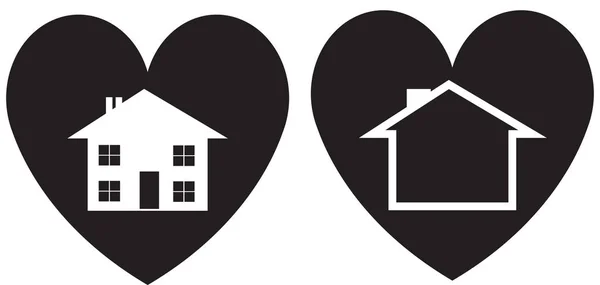 Иконка сердечного дома — стоковое фото