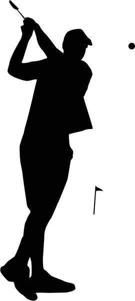 Golfer silhouet op wit — Stockfoto