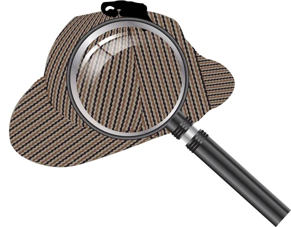 Sherlock kapelusz i powiększające szkło — Zdjęcie stockowe