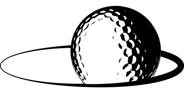 Logodaki golf topu Siyah ve Beyaz çizimi — Stok fotoğraf