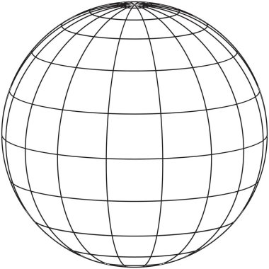 Globe wire concept drawing clipart