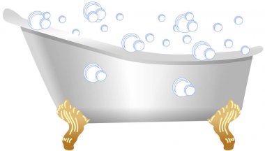 Kabarcıkları ile eski moda banyo