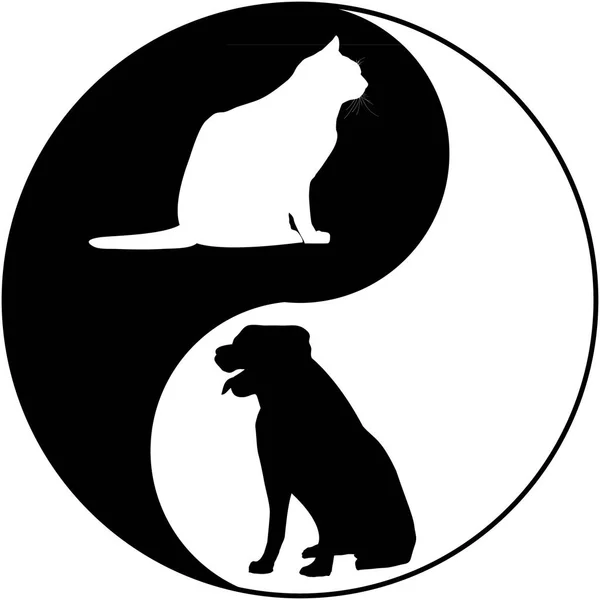 Логотип кота и собаки — стоковое фото