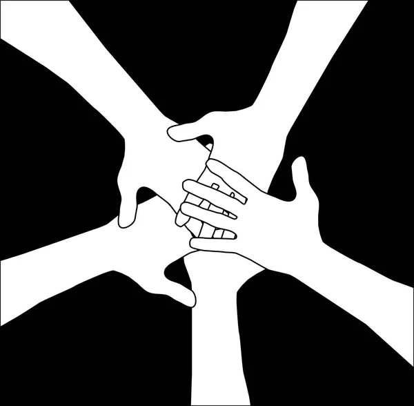 United hand logo illustratie — Stockfoto