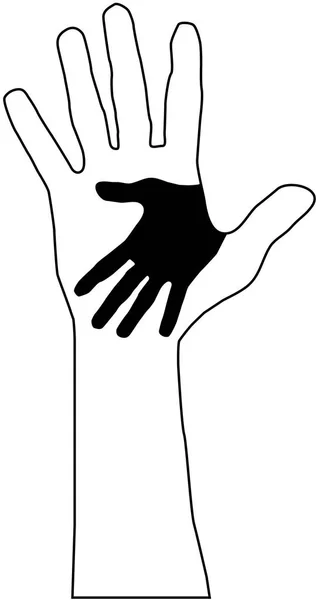 Hand in hand illustratie Help concept — Stockfoto