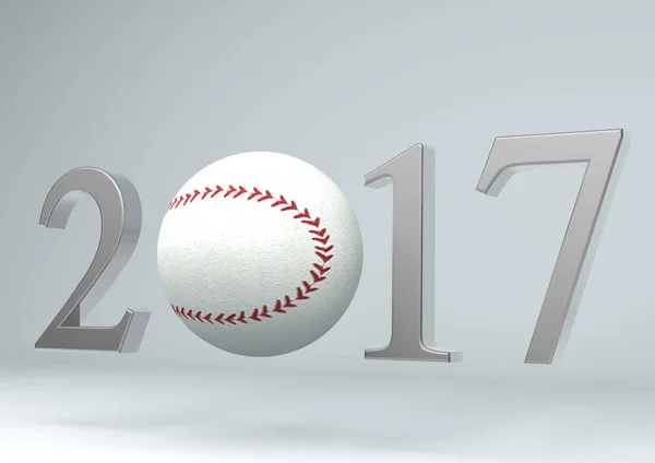 2017 baseball-logo valkoisella — kuvapankkivalokuva