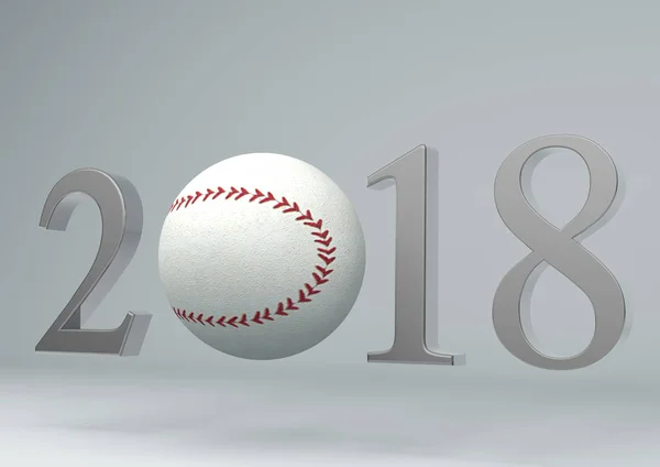 2018 baseball-kuva valkoisella — kuvapankkivalokuva