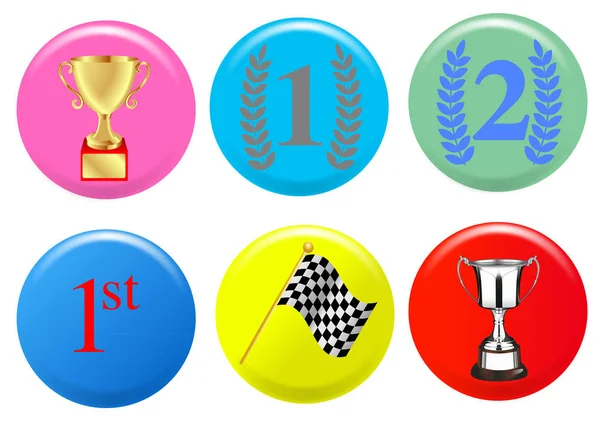 Winner badges with symbols — Stock Photo, Image