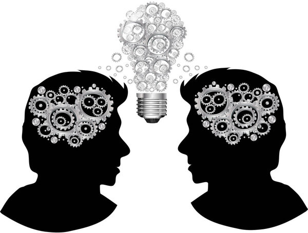 мыслящий человек с лампочкой
