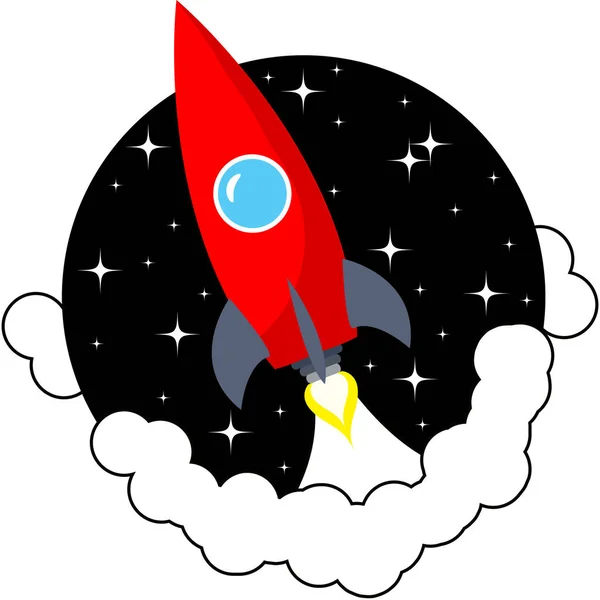 Cartoon Rocket ship illustration — Stock Photo, Image