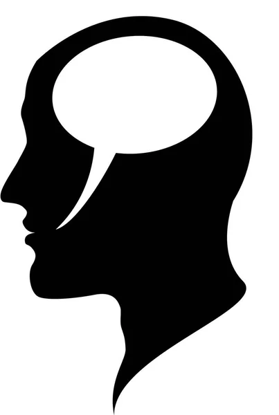 Head silhouette with speech bubble — Stock Photo, Image