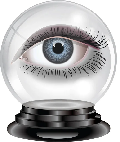 Bola de cristal con ojo — Foto de Stock