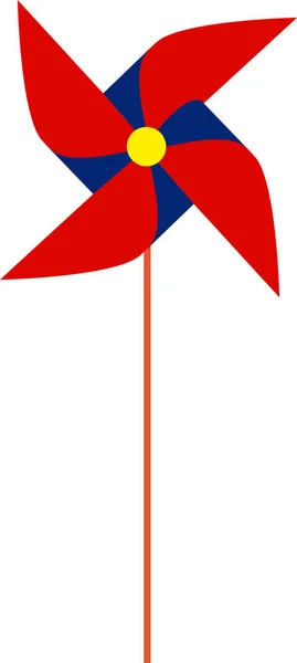 Червоно-синій іграшковий вітряк — стокове фото