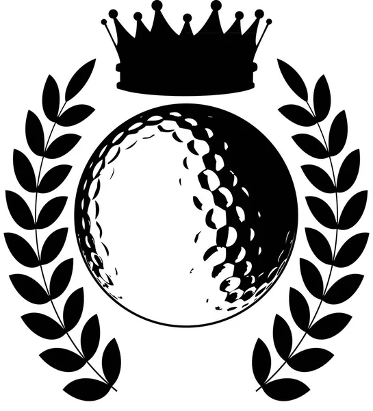 Мяч для гольфа с короной и венком — стоковое фото
