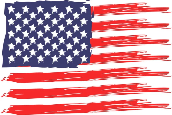 USA grunge vlag op witte illustratie — Stockfoto