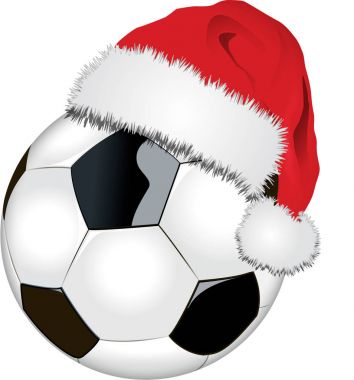 Noel Baba şapkası ile futbol topu