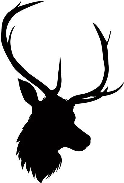 Sylwetka głowy jelenia na białym — Zdjęcie stockowe