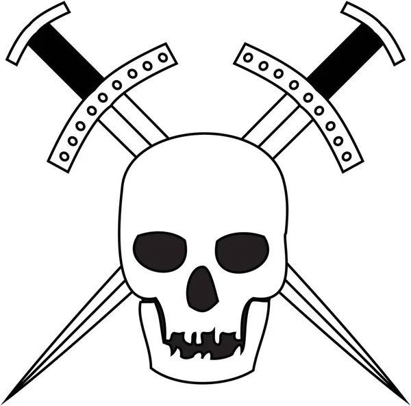 Skull and swords logo — Stock Photo, Image