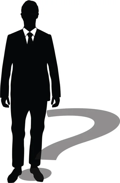 Вопрос знак бизнесмен в костюме — стоковое фото