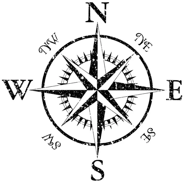 Compass black and white — Stock Photo, Image