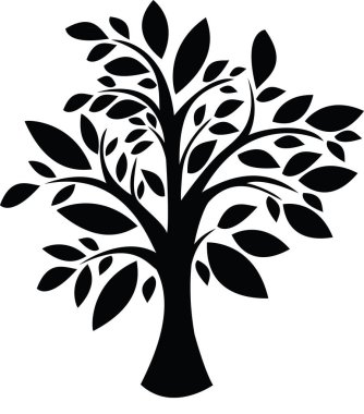 ağaç siluet yaprak ile