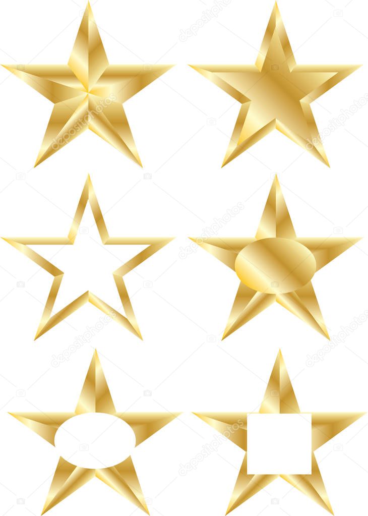 Gold stars on white