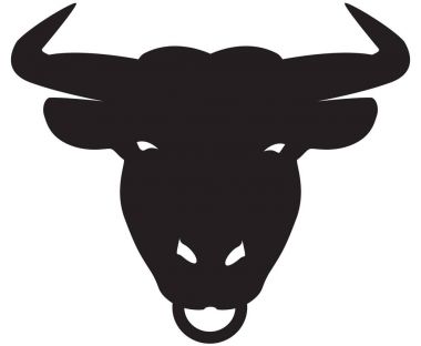 Boğa baş siluet beyaz