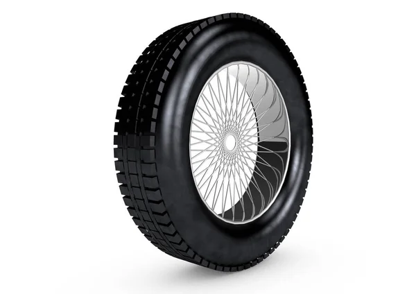Neumático de coche Racing 3D render —  Fotos de Stock