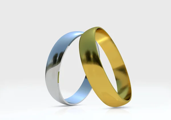 Arany ezüst jegygyűrű — Stock Fotó