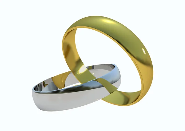 Gold Silver wedding Rings — Stock Photo, Image