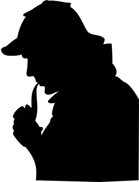 Sherlock Holmes silhueta em branco — Fotografia de Stock