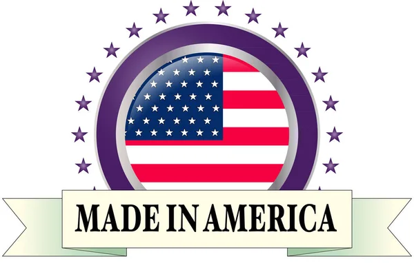 Tillverkad Amerika Ikon Symbol — Stockfoto