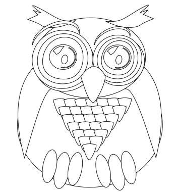 Renklendirme için Baykuş Çizgisi