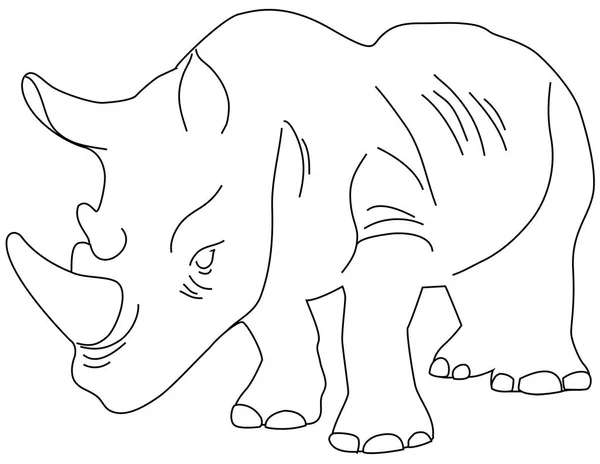 Rhinoceros line drawing illustration — Stock Photo, Image