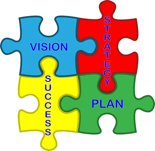 Plan Strategii Wizji Sukces Koncepcja Układanki — Zdjęcie stockowe