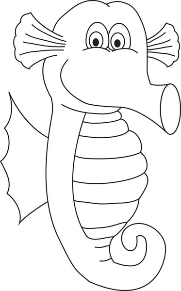 Seahorse εικονογράφηση γραμμικό σχέδιο — Φωτογραφία Αρχείου