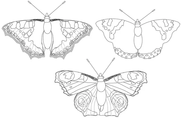 Farfalle linea disegno illustrazione — Foto Stock