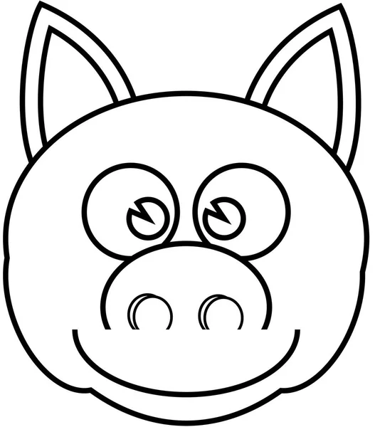 ぬり絵用豚の線画 — ストック写真