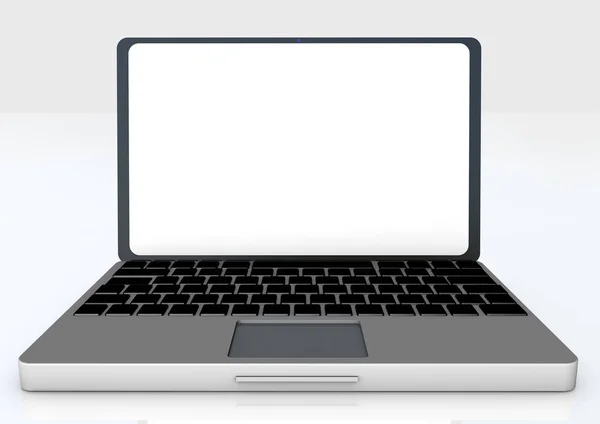 Laptop illustration med blank skärm — Stockfoto