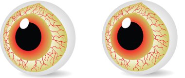 gözleri beyaz zemin üzerine