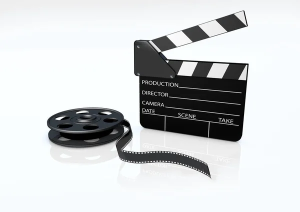 Klepel bestuur en film reel — Stockfoto