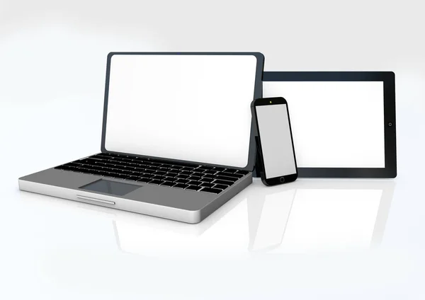 Laptop Smartfon Tablet — Zdjęcie stockowe