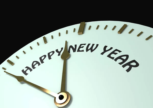Feliz ano novo relógio — Fotografia de Stock