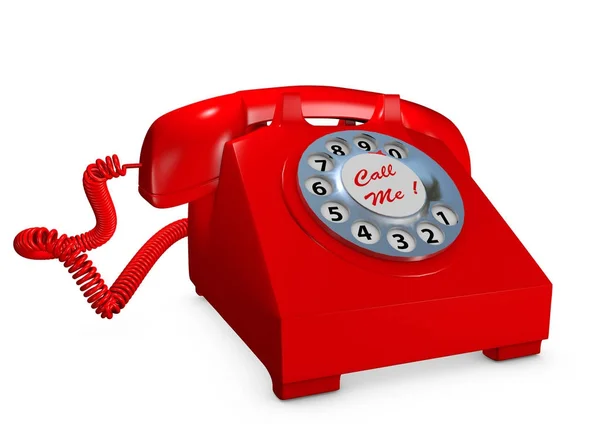Starý styl červený telefon — Stock fotografie