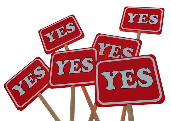 Yes protest boards 3D render — Stock Photo, Image