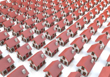 Evler 3d render illüstrasyon