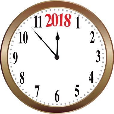 2018 saat yüz illüstrasyon