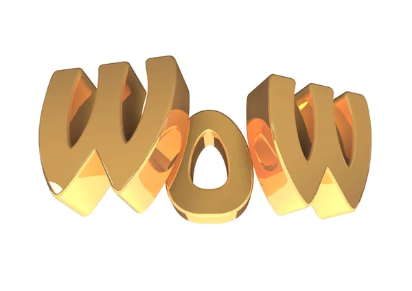 WOW 3D renderizar letras — Fotografia de Stock
