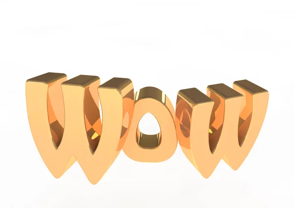 WOW 3D renderizar letras — Fotografia de Stock