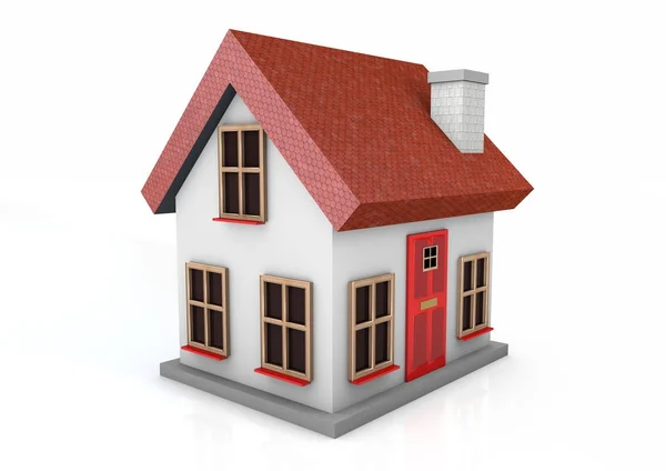 Küçük Ev 3D illüstrasyon — Stok fotoğraf